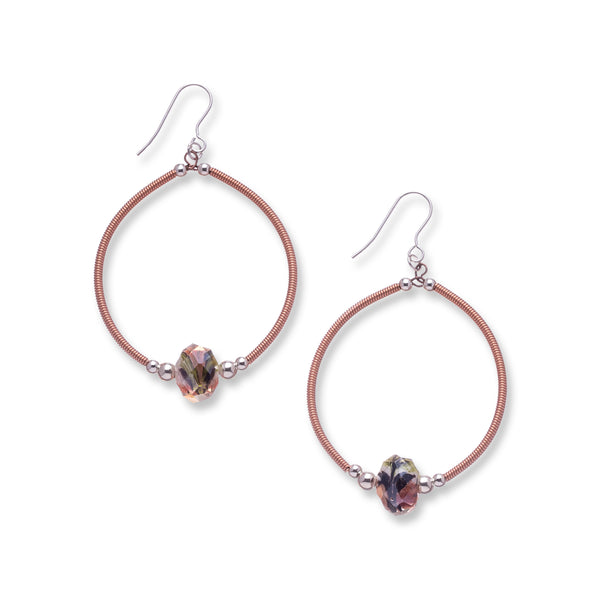 Kelly Marie Jewellery Design - Hand Wrapped Copper & Lamp work Glass Hoops