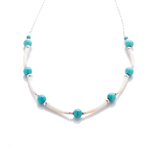 Kelly Marie Jewellery Design  – Natural Seashell/Turquoise/Sterling Silver Necklace