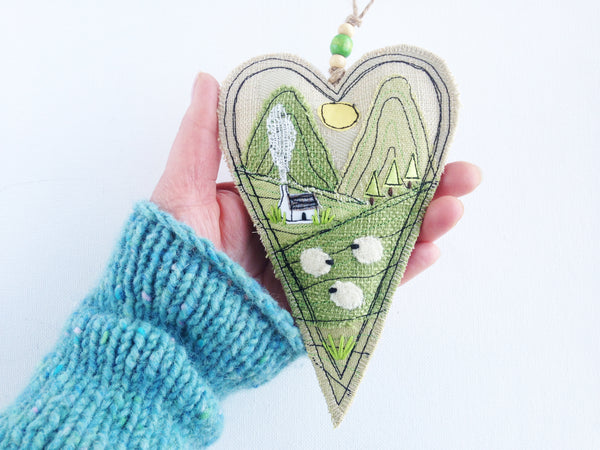 Karen Pleass Textile Art: Irish Blessing Ornament - Green