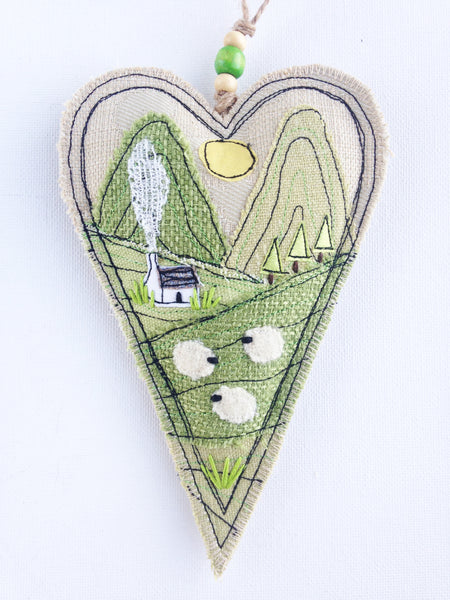 Karen Pleass Textile Art: Irish Blessing Ornament - Green