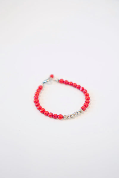 Alison Walsh Jewellery - Red Coral  Sterling Silver Bracelet