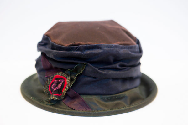 Kathleen Mc Auliffe Milliner  - Alice Rainhat- Mix Green, Blue, Brown and Red